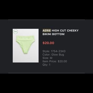 Aerie high cut cheeky bikini bottom NWT size M